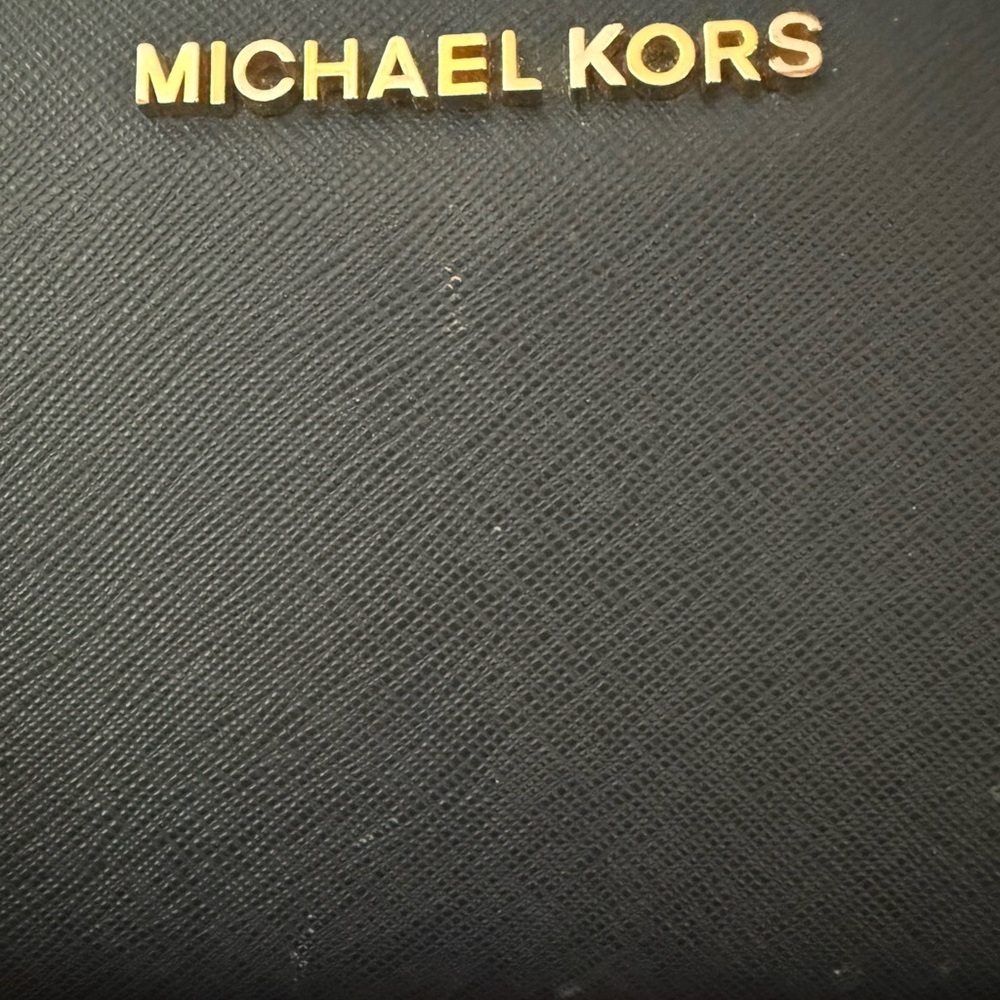 Michael Kors Navy and Gold Textured Wallet